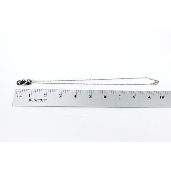 VTG Disney Mickey Mouse Flip Flop Pendant Necklace Black Rhinestone AB Girls - Picture 14 of 16